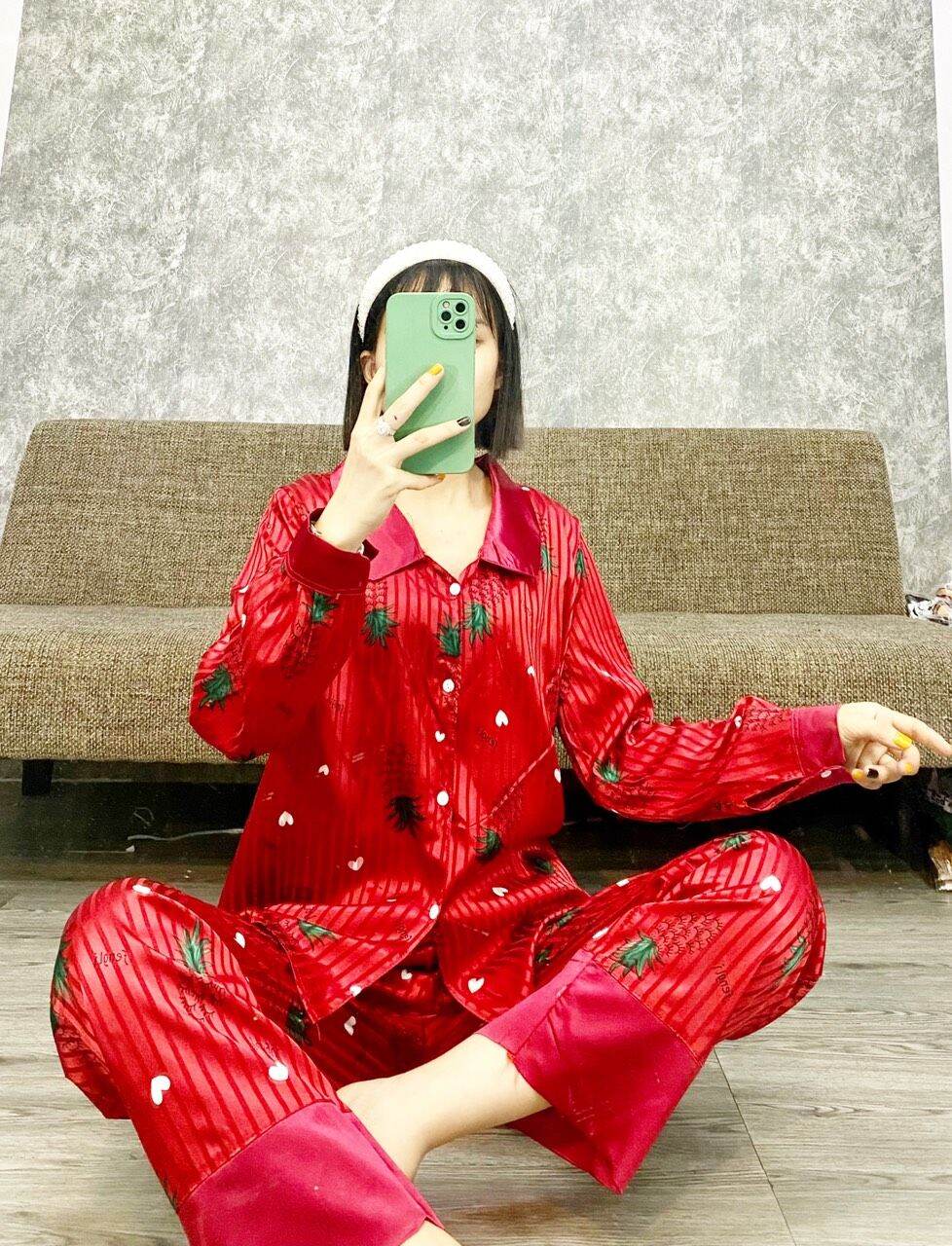 Bộ pijama lụa phi bóng loại 1