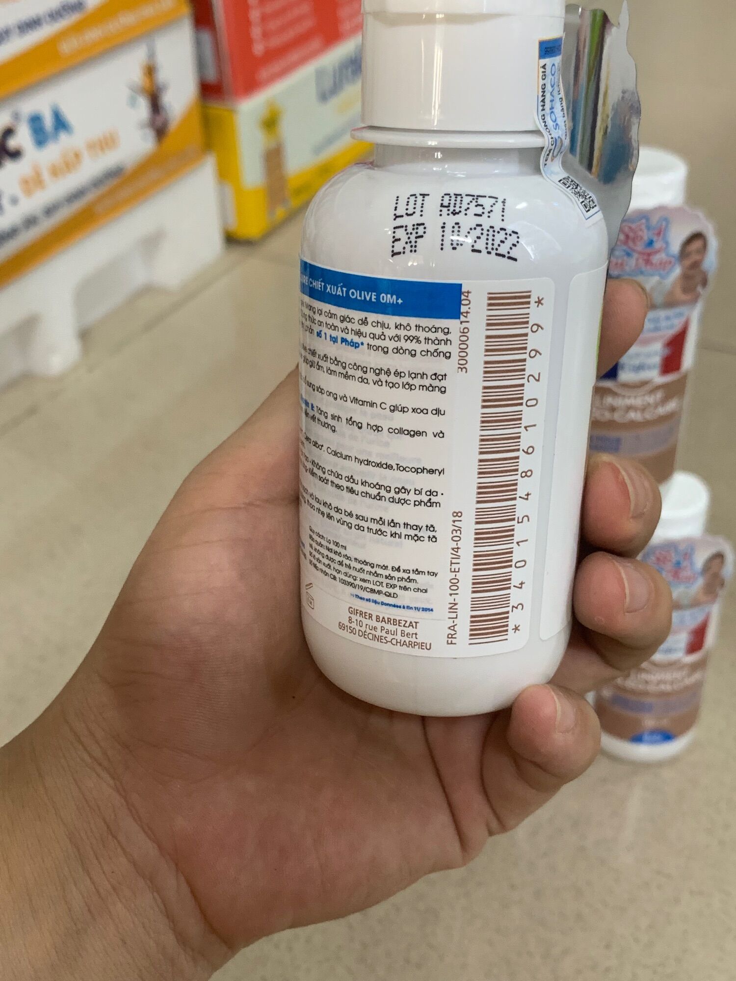 Chống hăm Liniment Oleo- calcaire Pháp chai 100ml