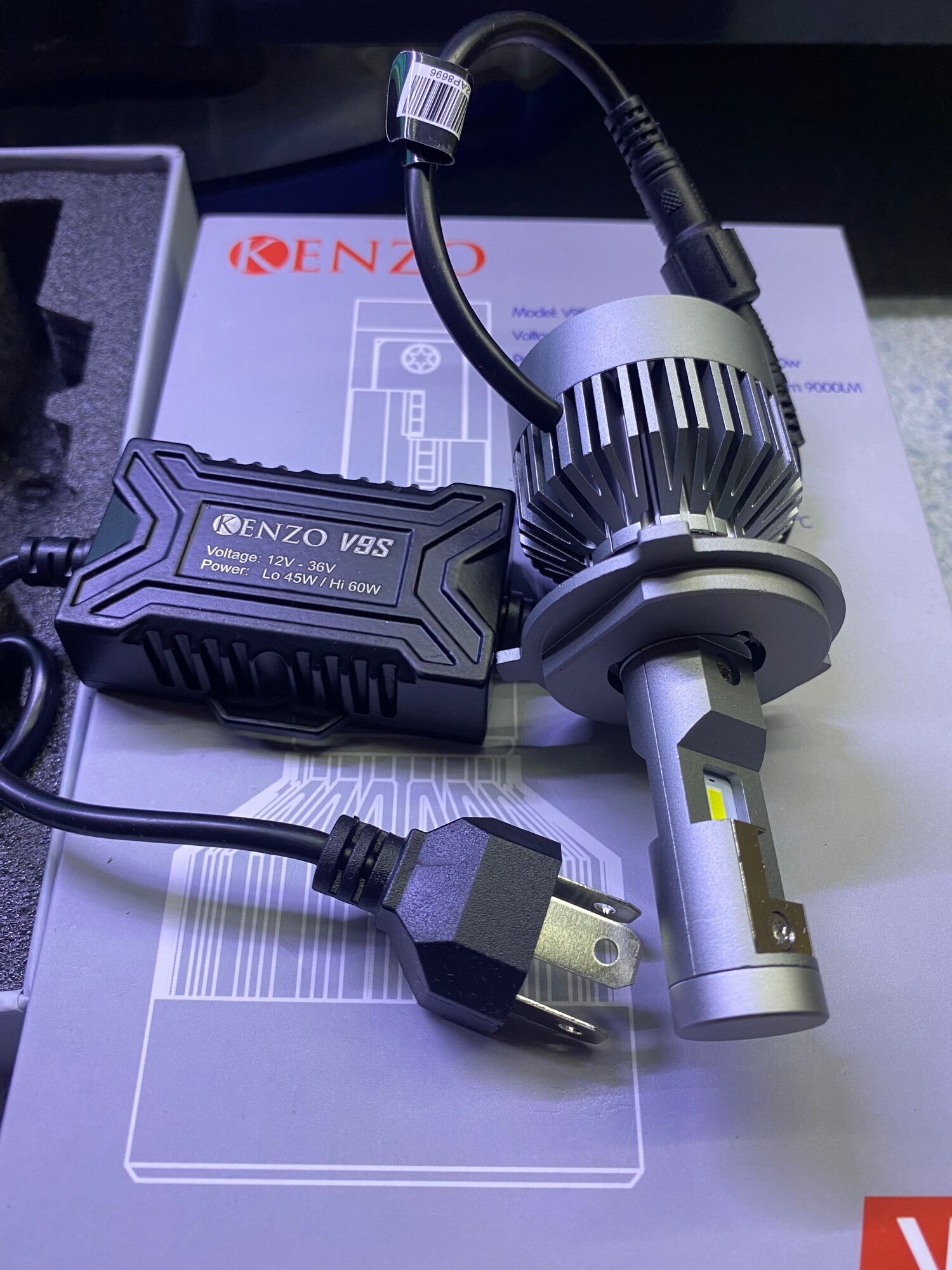 Đèn Pha Led chân H4 Kenzo V9s Siêu Sáng