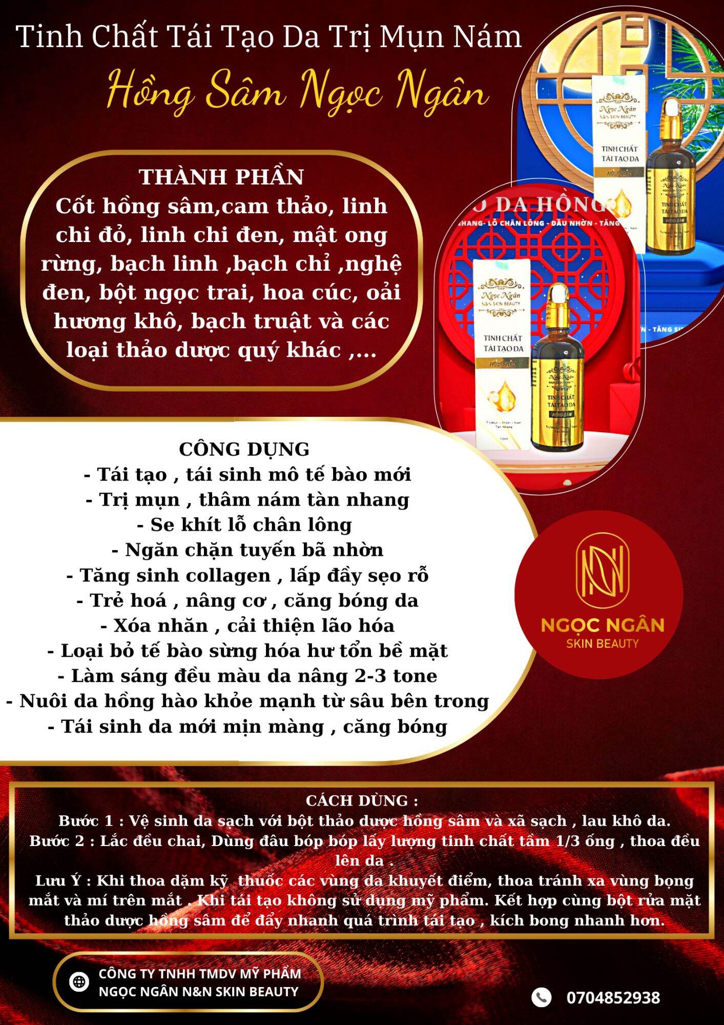 COMBO HỒNG SÂM TÁI TẠO DA