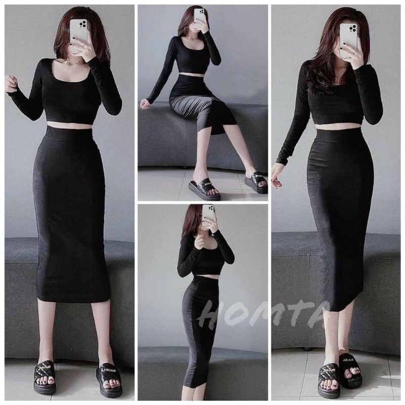 Chân váy ôm bút chì lụa xinh đẹp