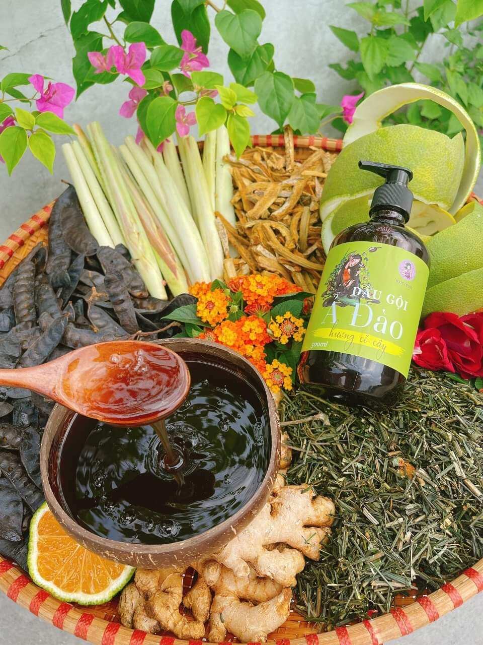 Dầu Gội Bồ Kết Thảo Dược Ả Đào Mộc Nhan Natural
