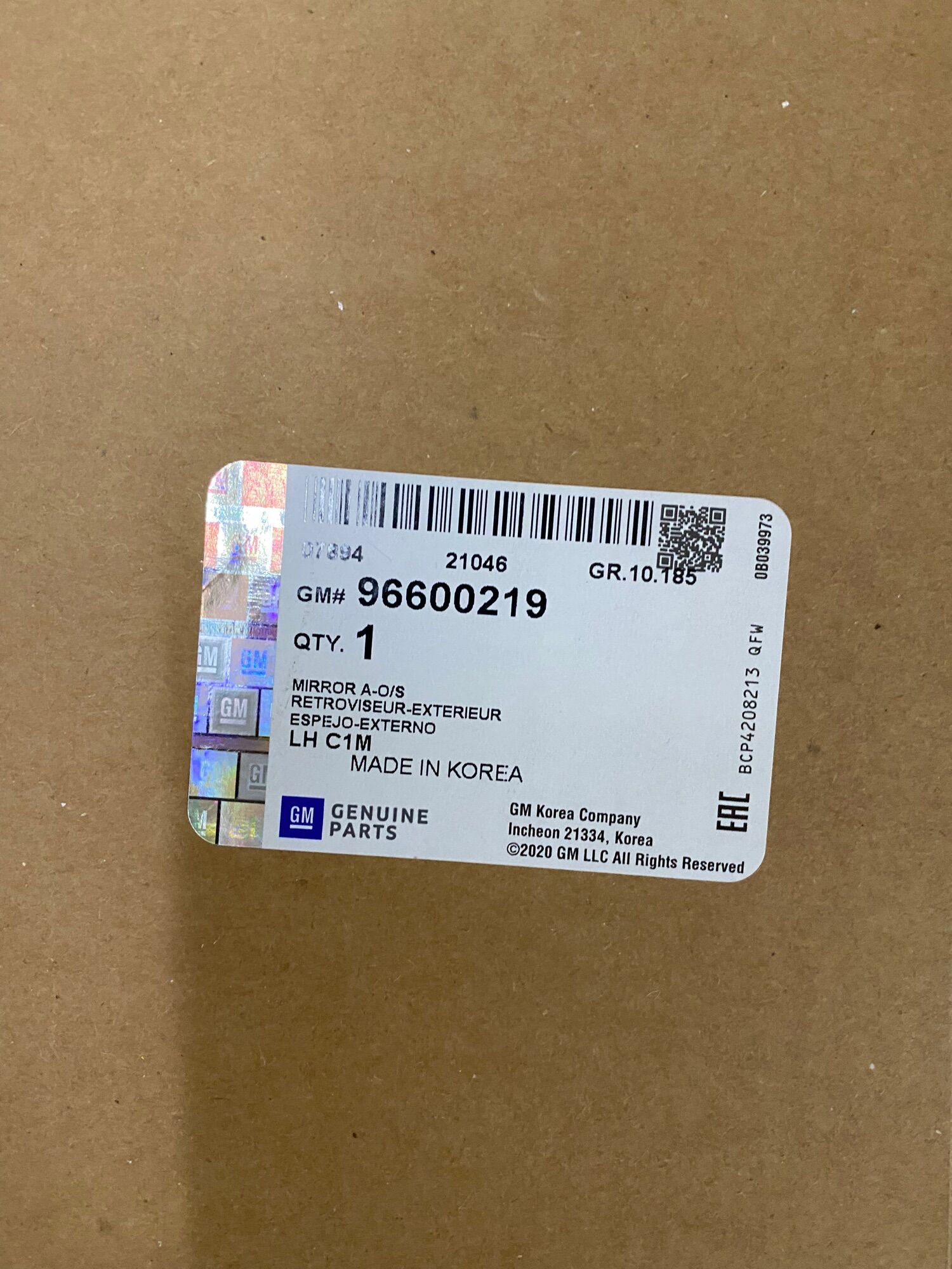 Gương chiếu hậu Spark(Matiz 3) xịn Gm:96600219