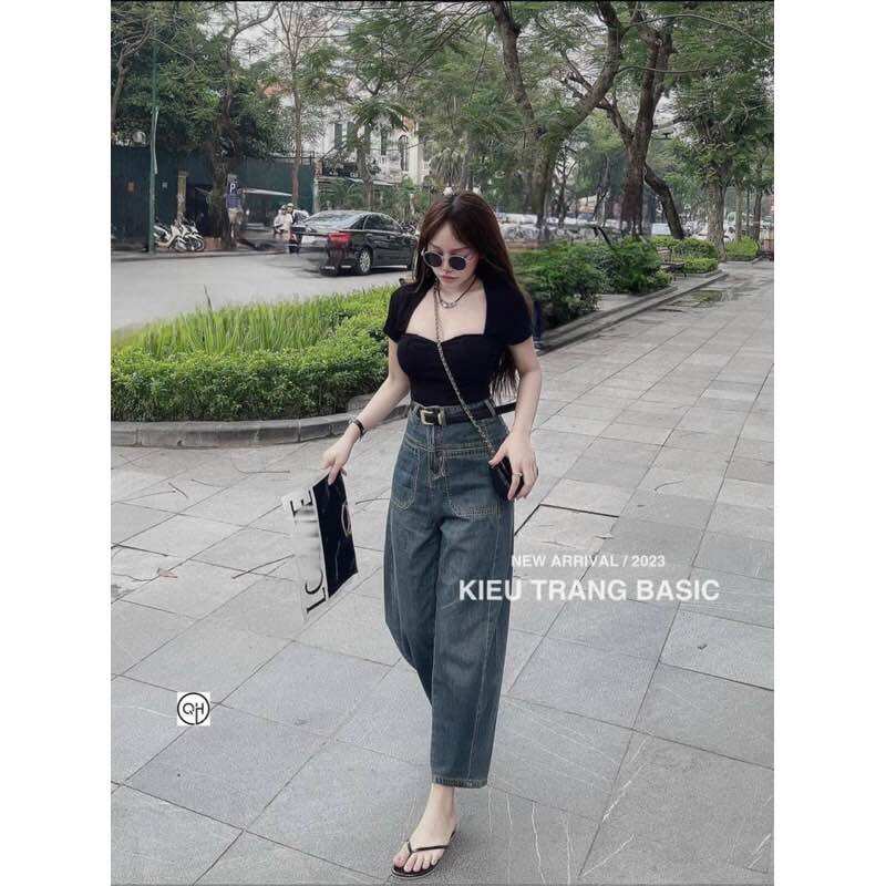 Quần baggy denim ống rộng hot 2023