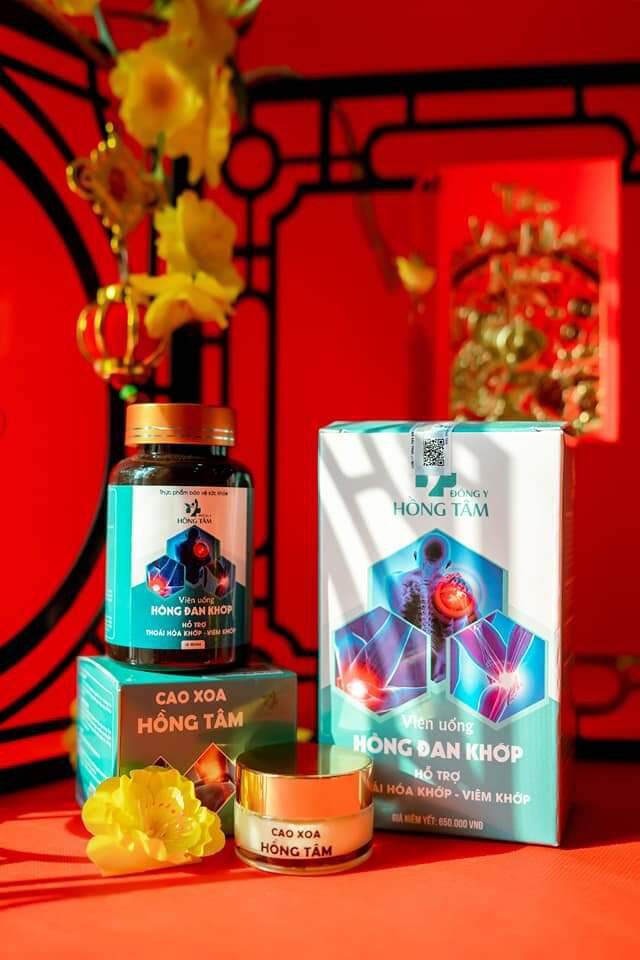 [HCM][TẶNG CAO XOA BÓP TRỊ GIÁ 150.000 Đ ] Hồng Đan Khớp - Hỗ trợ làm giảm các triệu chứng đau mỏi vai gáy tê nhức chân tay đau lưng đau nhức các khớp đau thần kinh tọa do thoái hóa khớp thoái hóa cột sống viêm khớp.