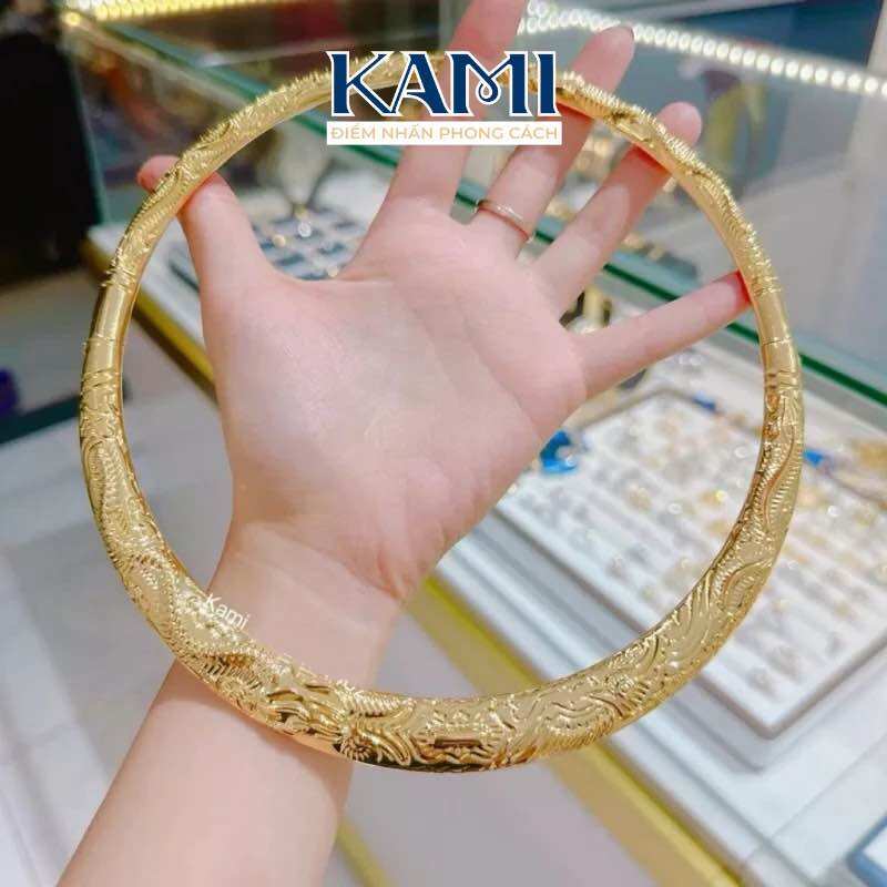Kiềng cổ cưới long phụng lớn hs cho cô dâu ngày cưới đính hôn Kami trang sức sỉ KHS24K