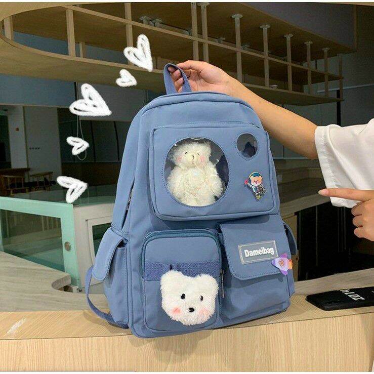 Ba lô Ullzzang đầu gấu