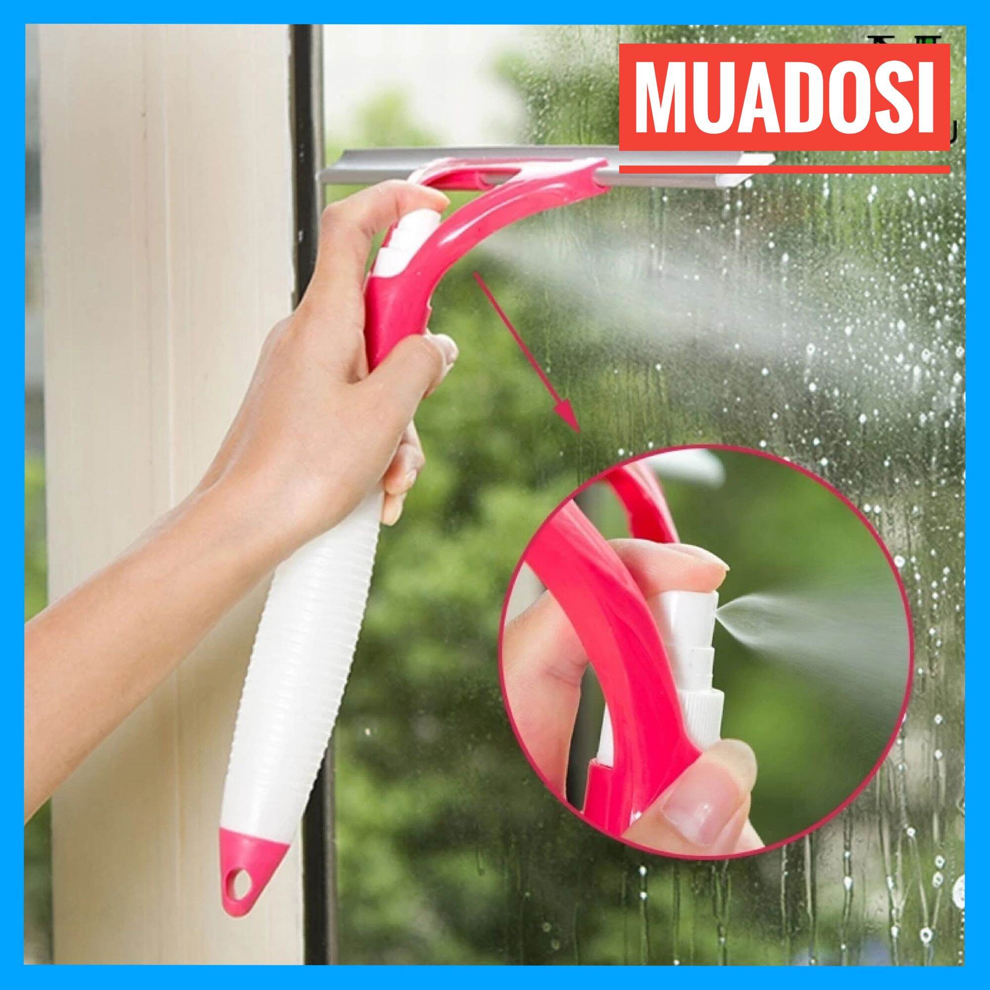 Hcm - cây lau kính lau kiếng cầm tay kèm bình xịt tiện dụng