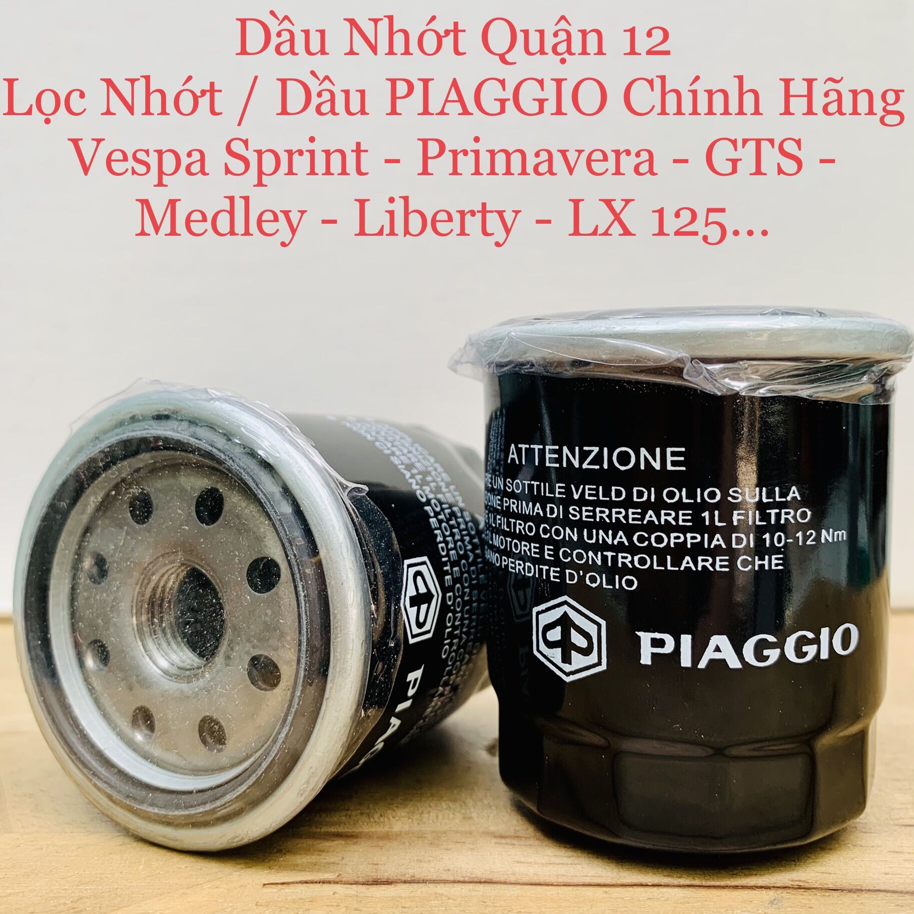 Lọc nhớt - lọc dầu - oil filter piaggio vespa chính hãng