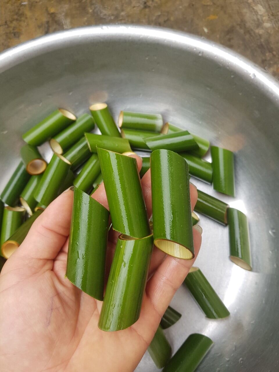 100 Ống nứa nhồi Chả Ốc dài 5cm, đường kính 2,2 - 2,5cm
