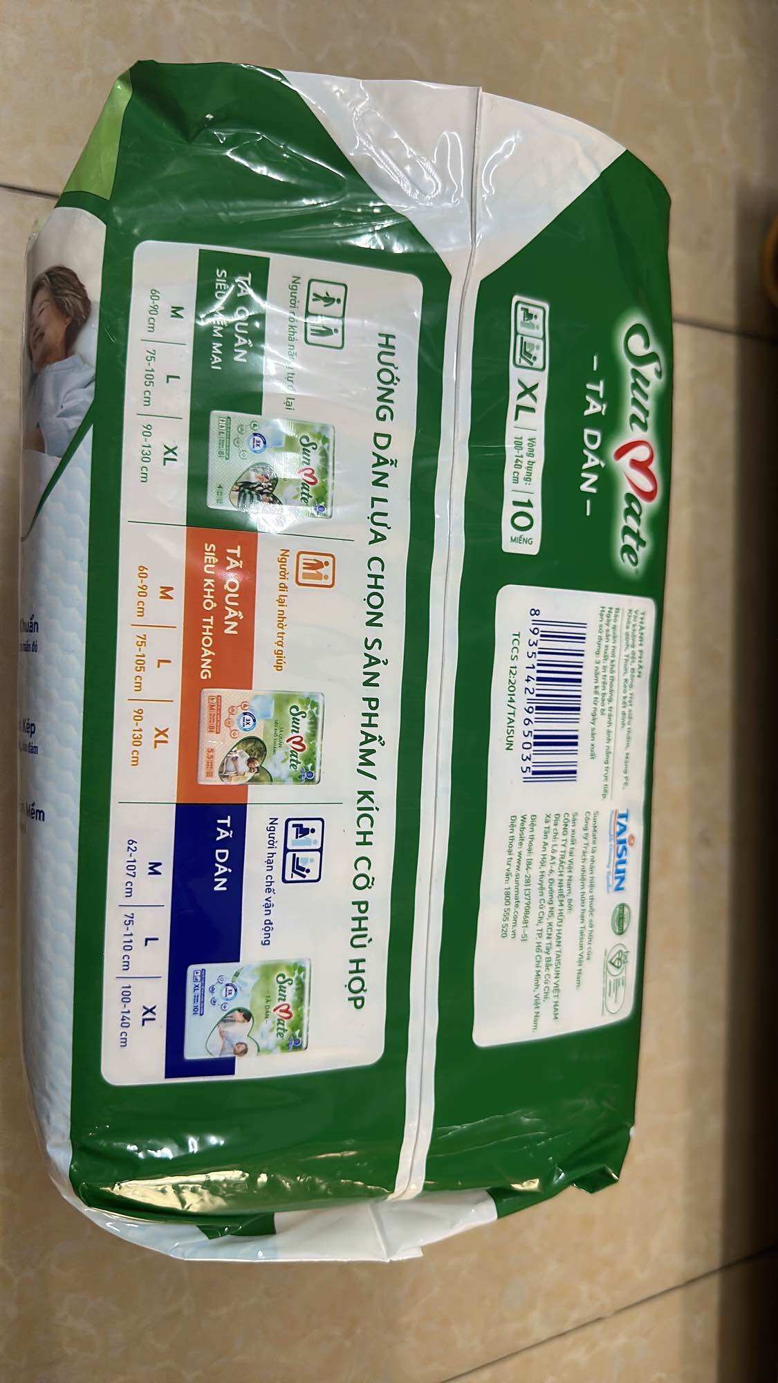 Tả dán người già Sun Mate XL 10