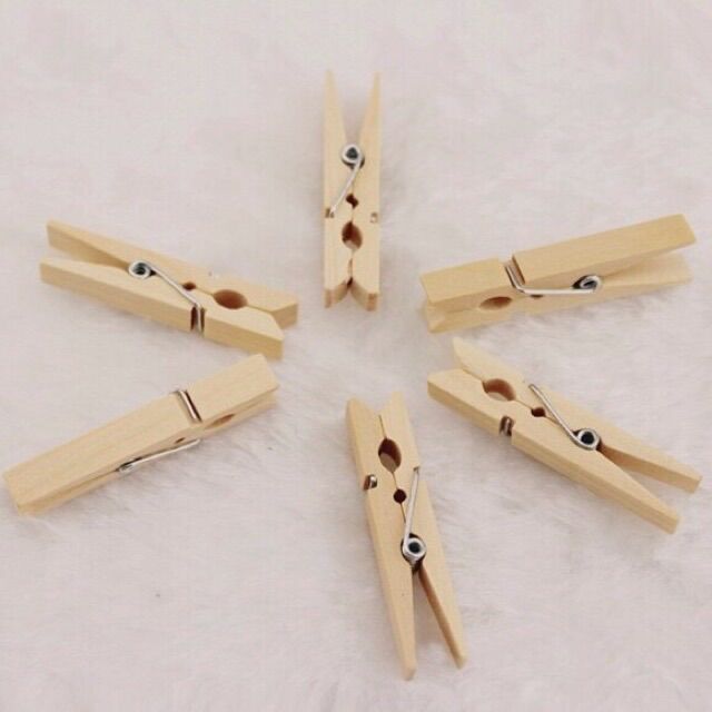 Set 10 kẹp gỗ mini dài 2,5cm treo ảnh trang trí