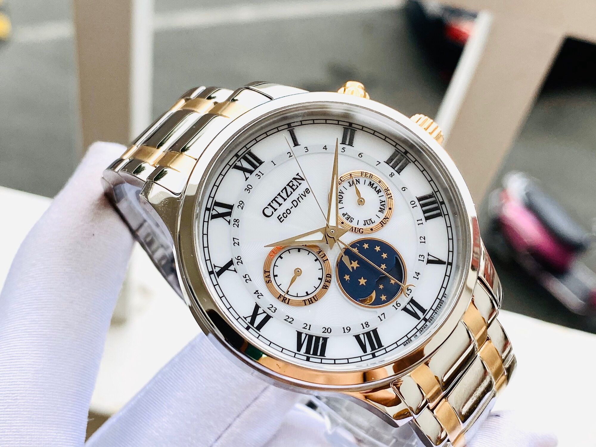[Tặng Gói Bảo Hàng Vàng] ĐỒNG HỒ NAM CHÍNH HÃNG Citizen AP1054-80A Eco-Drive MULTI FUNCTION MoonPhase