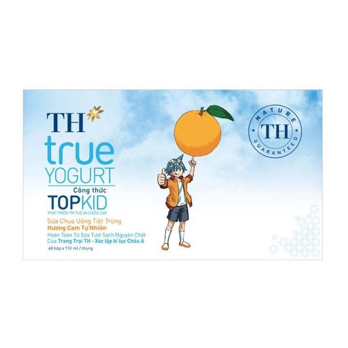 Sữa chua uống tiệt trùng TH topkid vị camthùng 48hộp x 110ml
