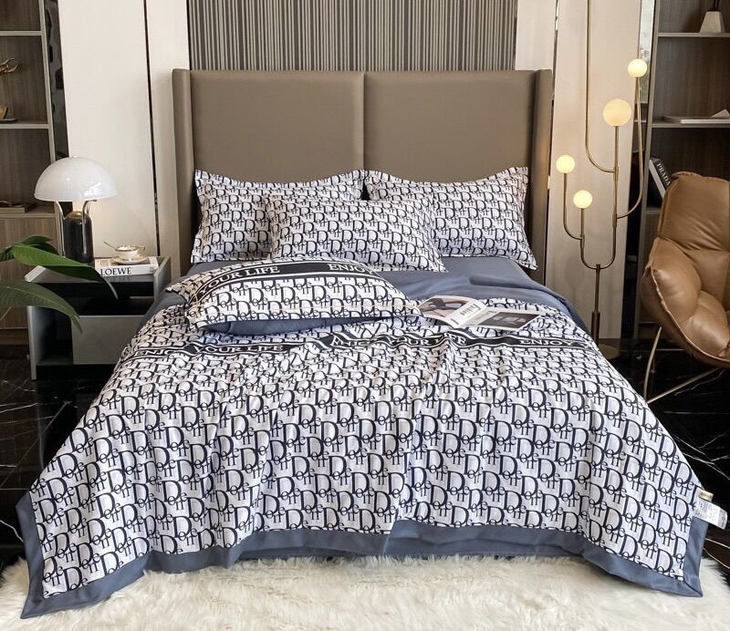 Bộ drap LỤA THÁI Hoa văn cao cấp 5 món CÓ MỀN CHẦN