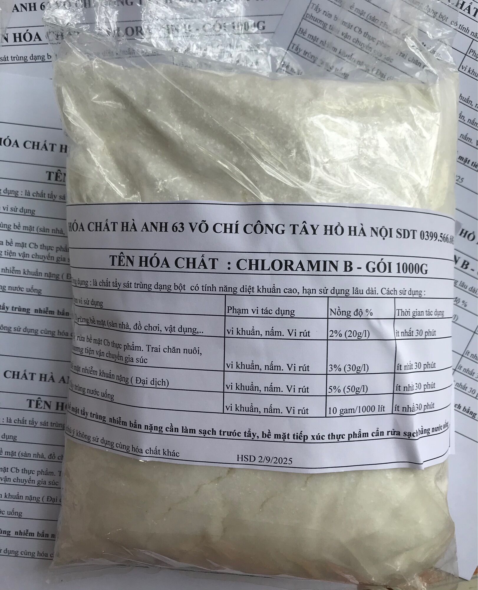 Combo 3kg bột cloramin b 25% trung quốc