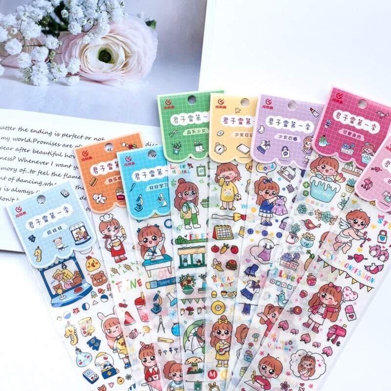 Miếng Dán Sticker Hình Cô Gái Cực Yêu