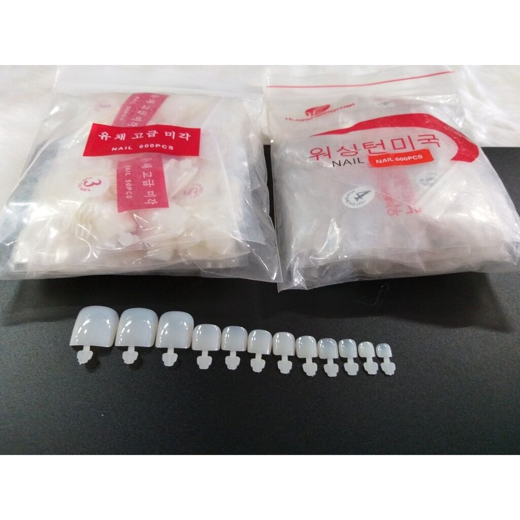 Móng úp chân dạng gói bịch full size 600 móng