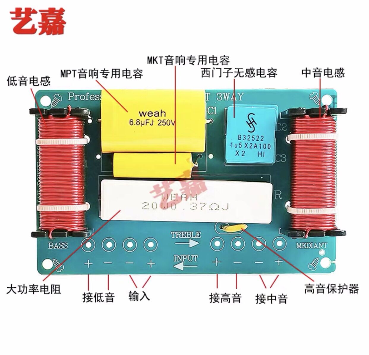 2 mạch phân tần 3 loa (3 giải tần số)