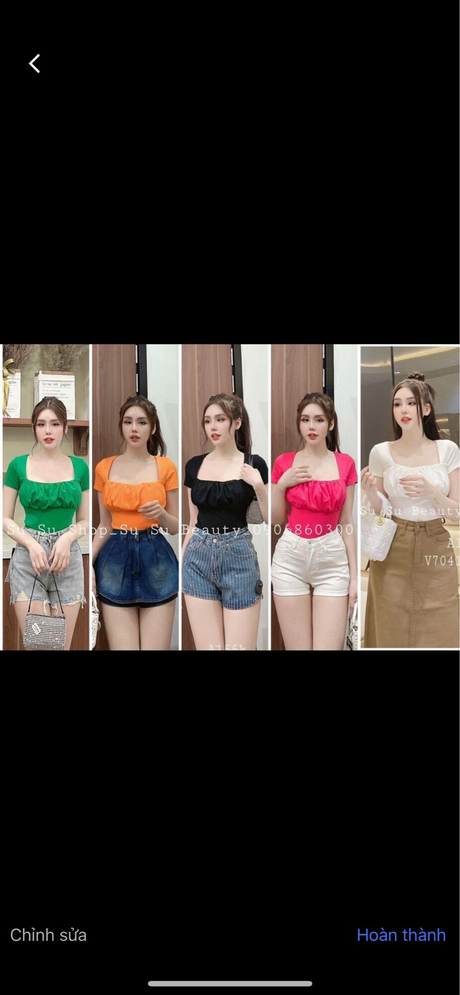 Áo thô cổ vuông rúm ngực nhiều màu ) from ôm sexy, quyến rũ thời trang nữ