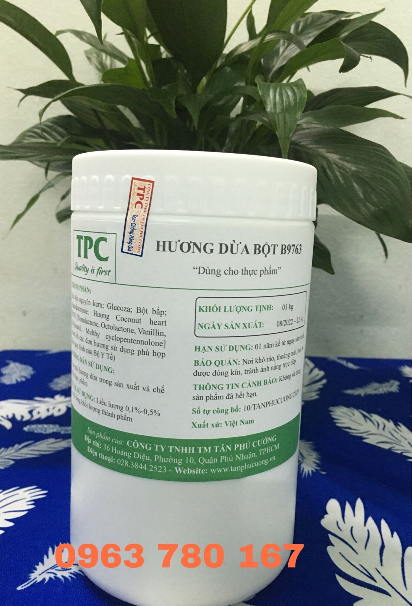 Hương dừa bột 1kg- dùng trong thực phẩm, tạo hương dừa cho sản phẩm