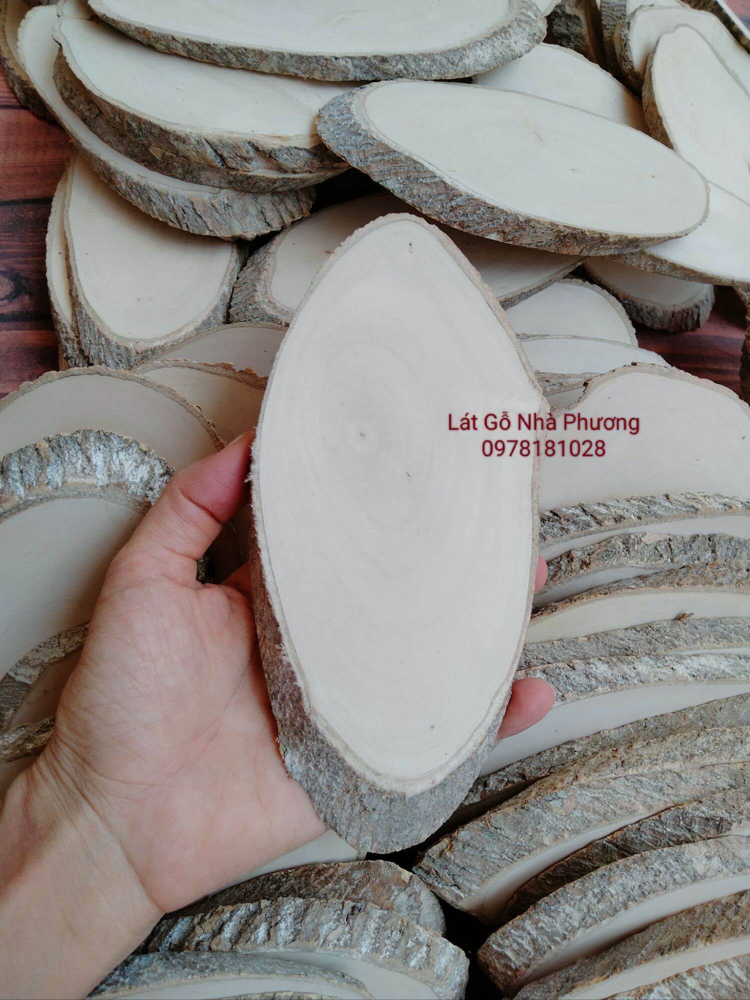 Combo 10 lát gỗ cưa xéo dài 13-17cm