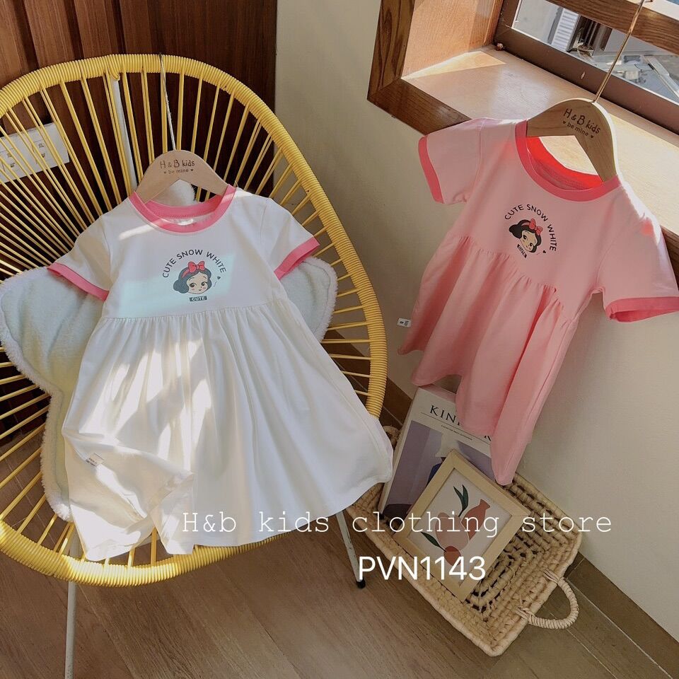 Váy cotton dáng xoè bé gái