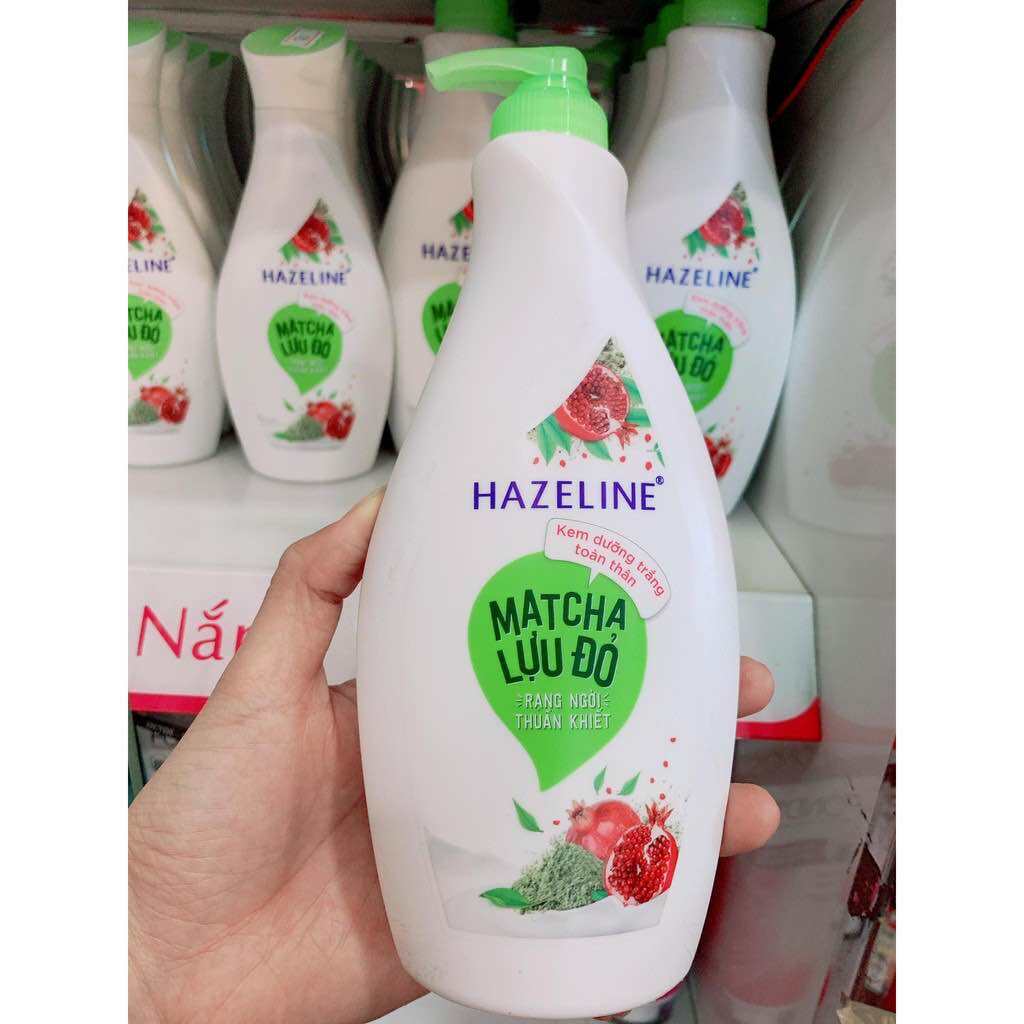 Sữa Dưỡng Thể Hazeline dưỡng trắng da Matcha Lựu Đỏ 370ml