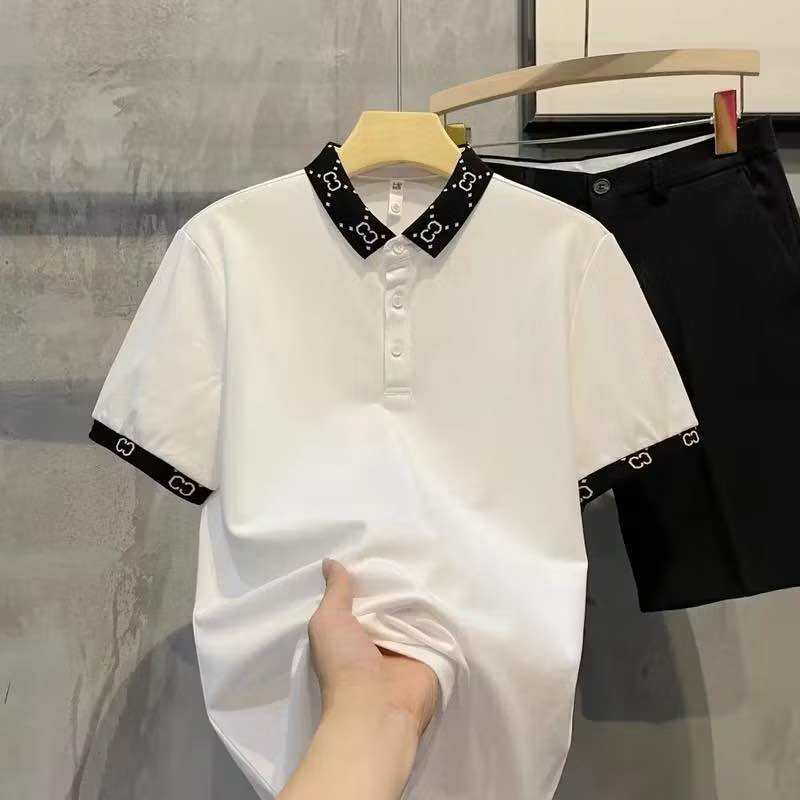 Áo thun nam cổ phối dệt GC thêu 3 màu phối áo polo thun vải dày đẹp chất lượng