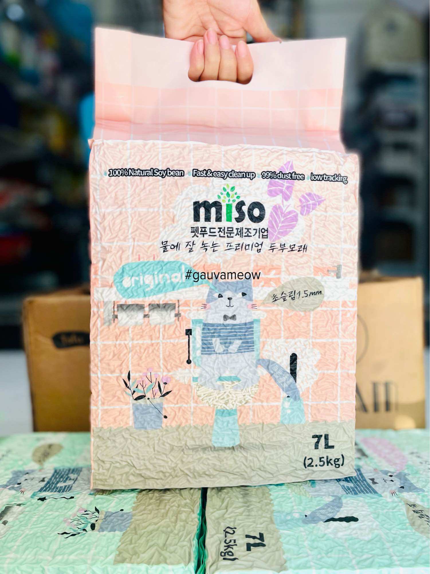 Cát vệ sinh mèo cát đậu nành Miso 7L(2.5kg)