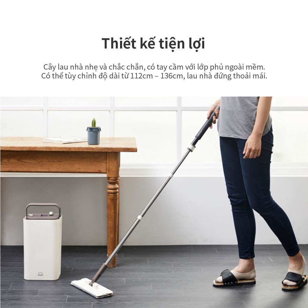 [HCM]Bộ cây lau nhà Lock&Lock Squeeze Flat Mop ETM471
