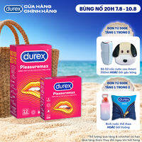 Bộ bao cao su Durex Pleasuremax gân gai, size 56mm, 1 hộp 12 bao và 1 hộp 3 bao