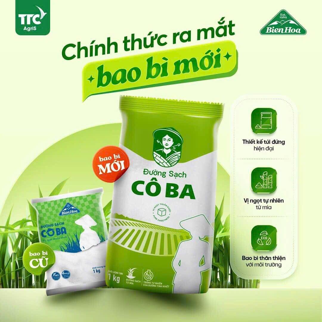 Combo 6 túi đường sạch cô ba 1kg bao rẻ