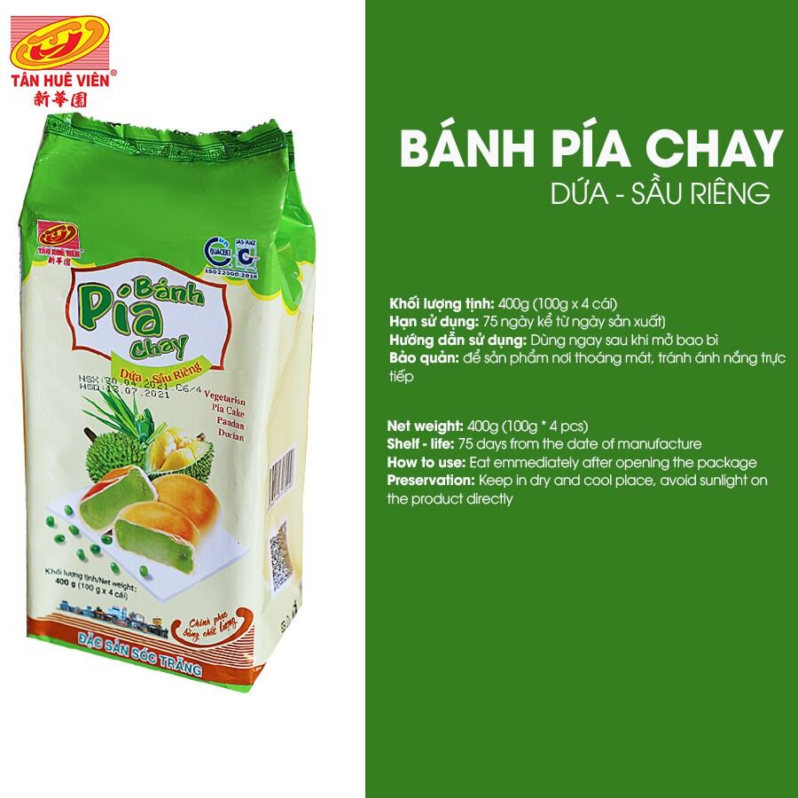 Bánh pía chay dứa sầu riêng 400g