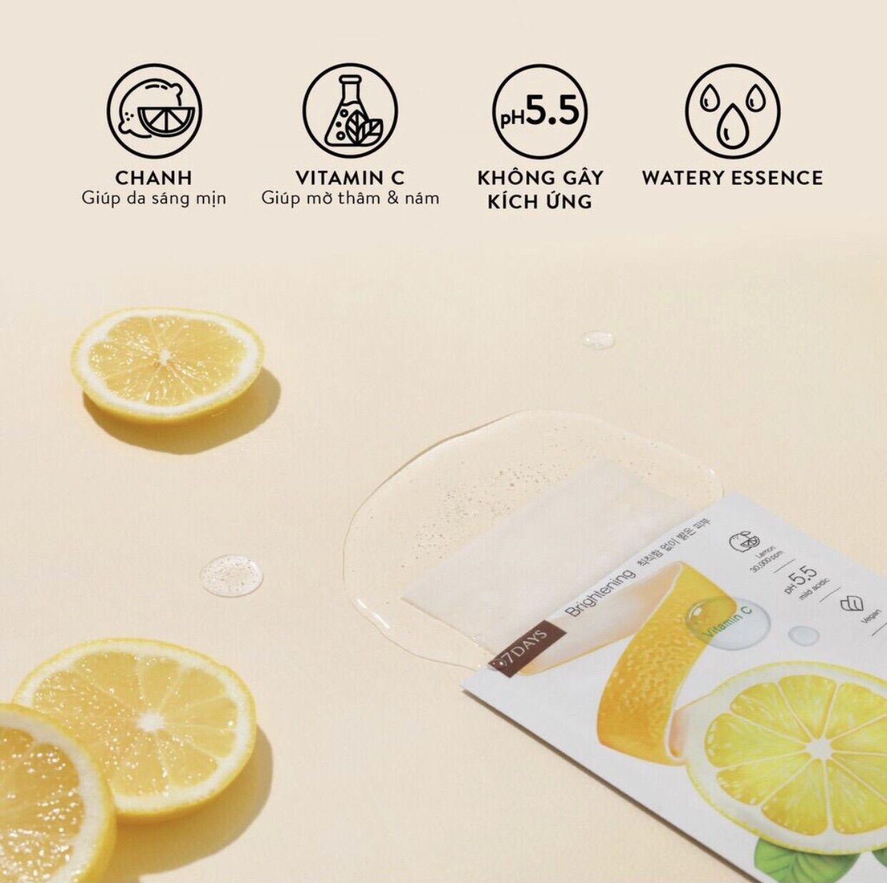 Mặt nạ ARIUL 7 DAYS MASK Chanh LEMON + C (Vitamin C) 25ml