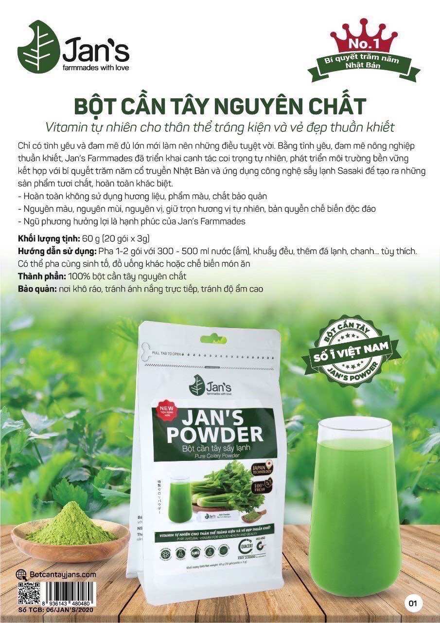 Bột Cần Tây Nguyên Chất Jan’s Powder