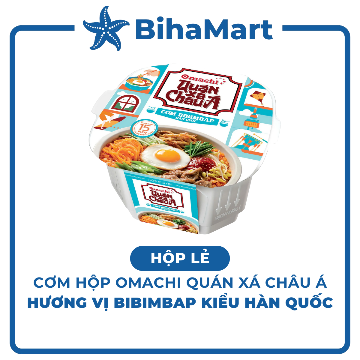 [HỘP LẺ] - MASAN - Cơm Omachi quán xá châu Á hương vị Bibimbap Hàn Quốc, Cơm tự chín Bibimbap Hàn Quốc Omachi (192g/hộp)
