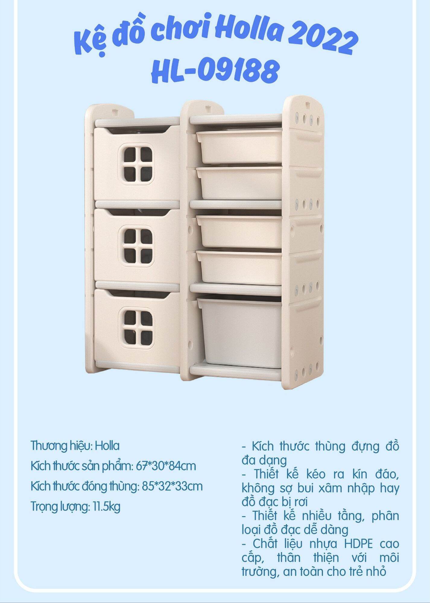 [HCM] Kệ đồ chơi xe lửa cho bé Holla 2022 HL -09187