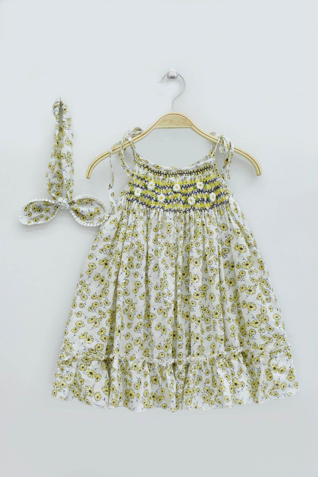 Đầm smock hoa nhí kèm tuban