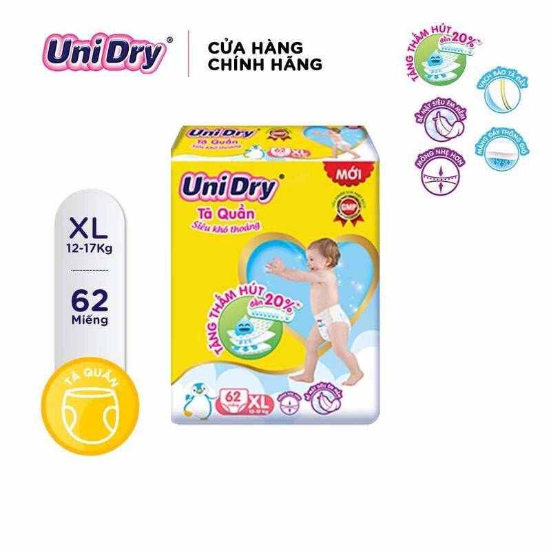 (Mẫu mới) Tã bỉm quần Unidry M74/L68/XL62/XXL56