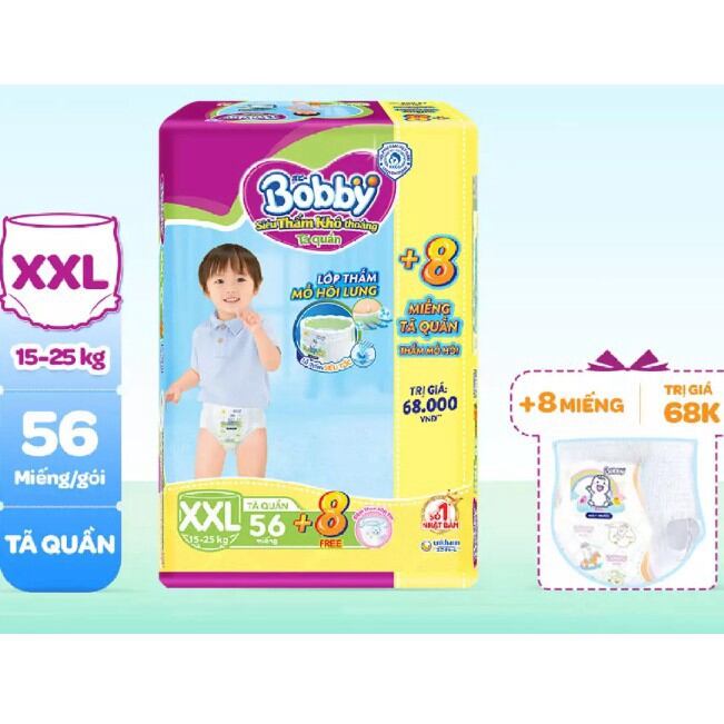 Tã quần bobby xxl56+8