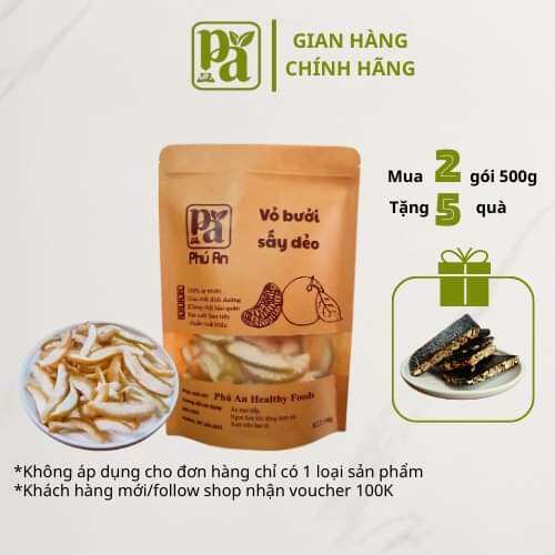 Vỏ bưởi sấy dẻo Phú An gói 100g ăn vặt ngon, mứt bưởi sấy ngon lạ miệng