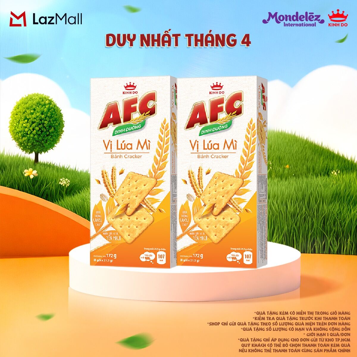 Combo 2 Hộp Bánh Quy Dinh Dưỡng AFC Vị Lúa Mì 172g