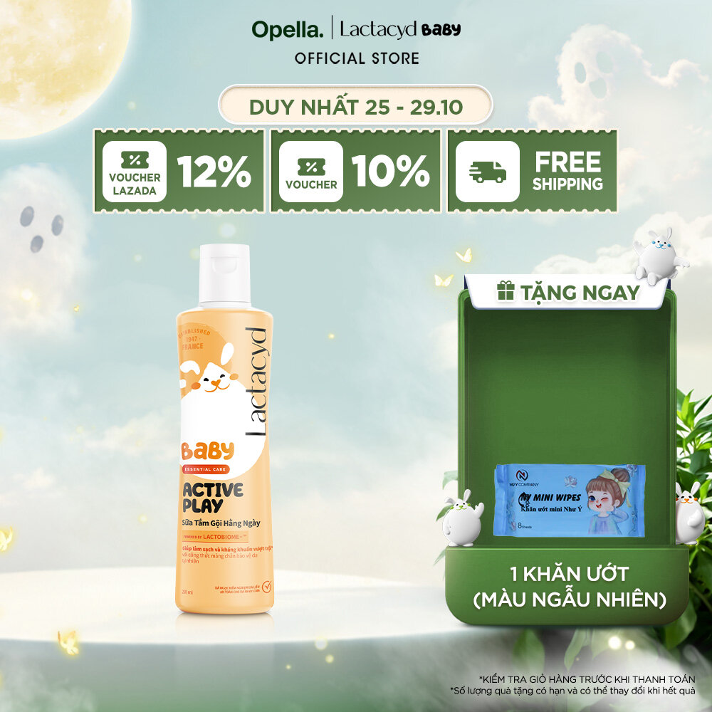 Sữa Tắm Gội Hằng Ngày Cho Bé Lactacyd Baby Active Play, Giúp Đề Kháng Da Và Bảo Vệ Bé Khỏi Vi Khuẩn 250ml