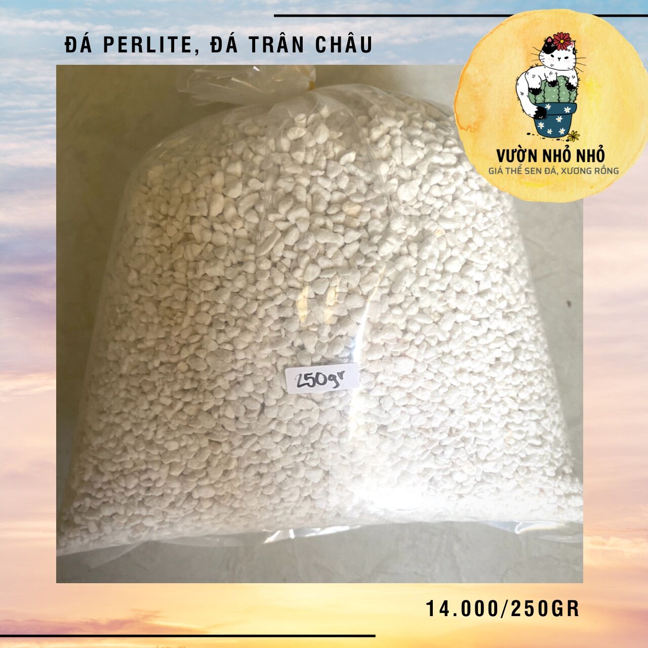 [SIÊU NHẸ] 250gr Đá Perlite, Đá trân châu size 3-7mm kích rễ, siêu phẩm trộn giá thể trồng sen đá, xương rồng, lithops, lan, kiểng lá và mọi loại cây trồng