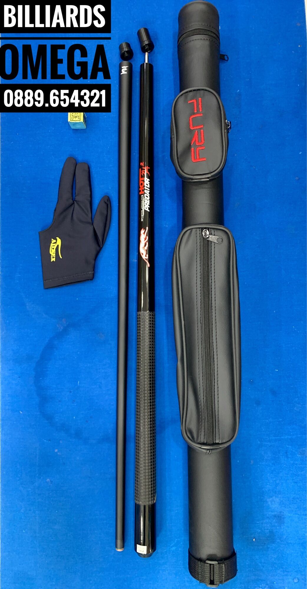 Combo cơ/gậy bida lỗ/pool preoaidr ngọn carbon 3/4
