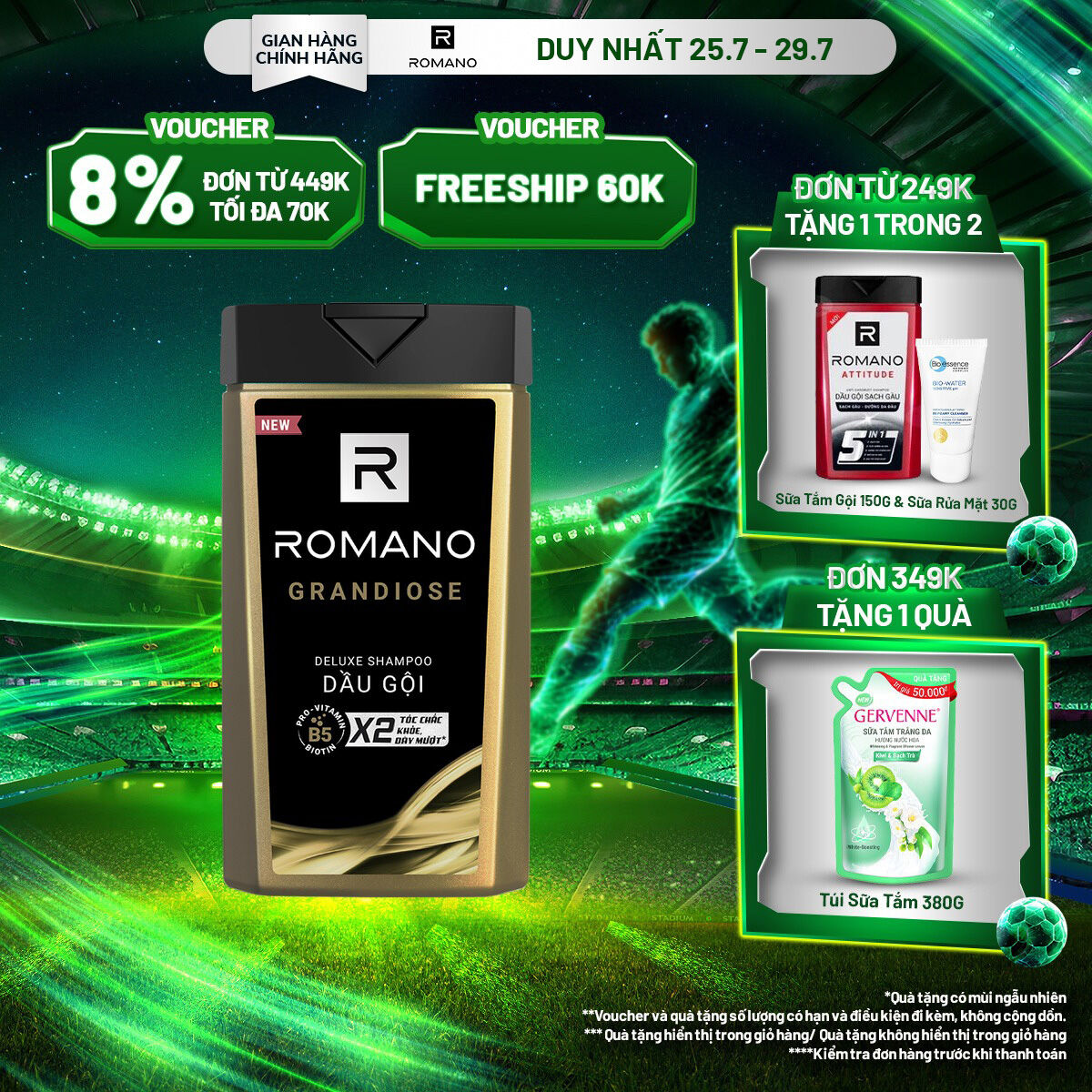 ROMANO DẦU GỘI HƯƠNG NƯỚC HOA GRANDIOSE 180G