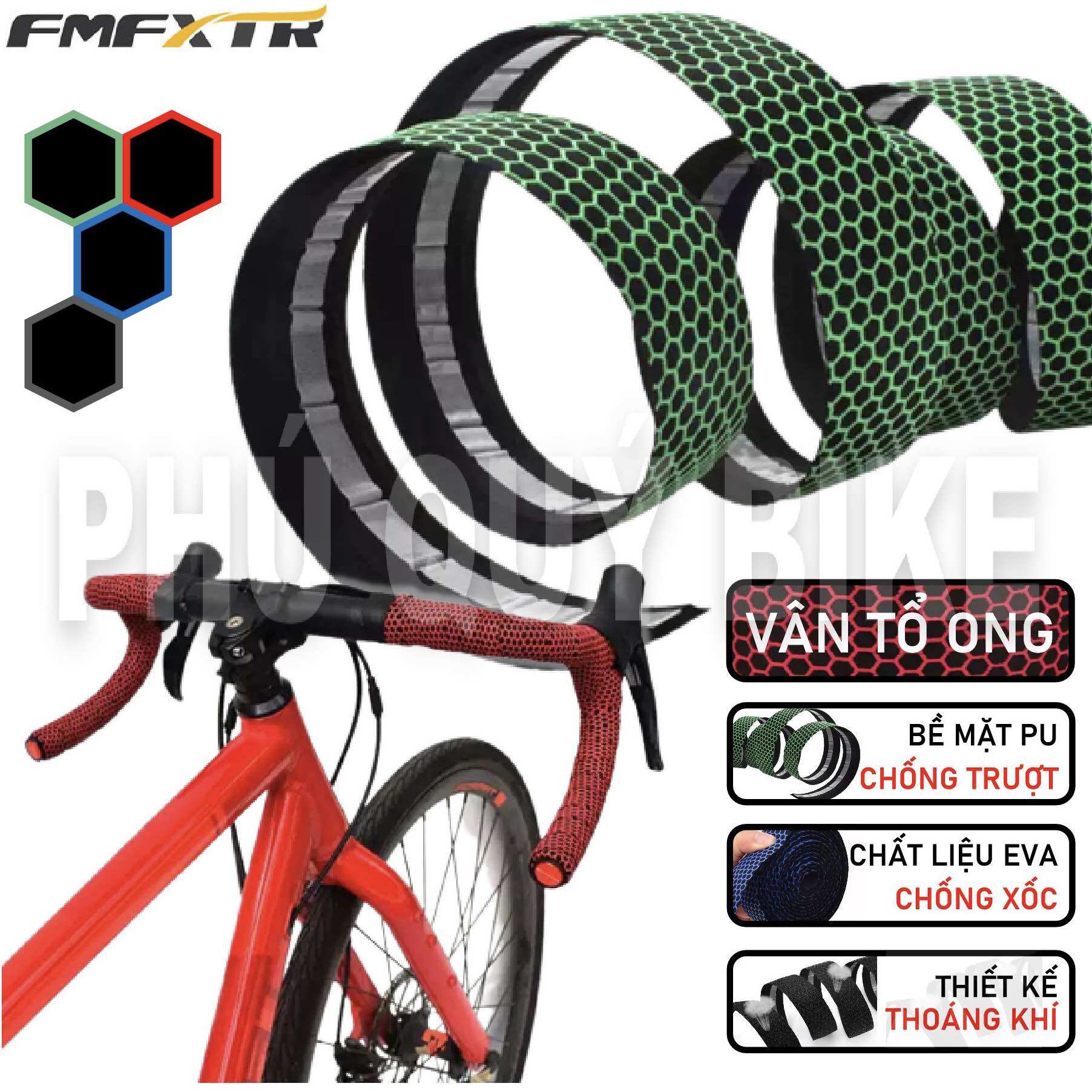 Dây quấn ghi đông xe đạp vân tổ ong fmfxtr chống trượt thoáng khí