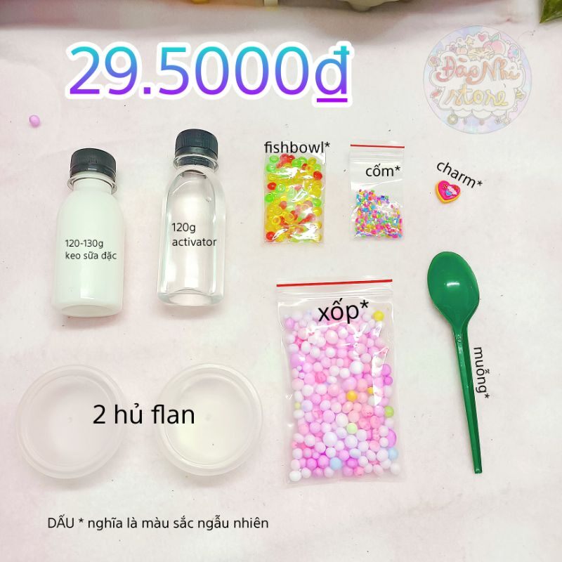 Kit làm slime 9 món trò chơi giải trí chất nhờn ma quái ,kit làm cloud slime