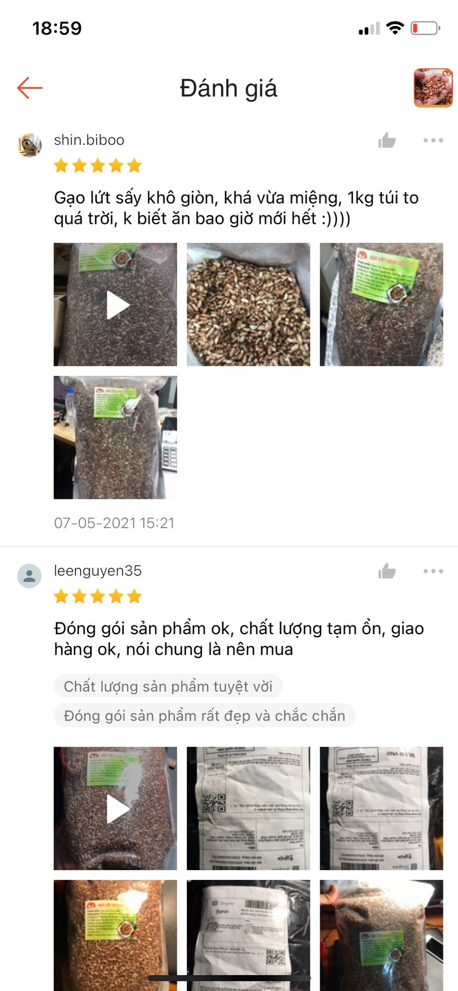 Combo 5kg Gạo lứt sấy rong biển